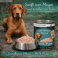 Landhaus Menü – Pute mit Reis, Karotte & Grünlippmuschel (1x800g): Ansicht 2