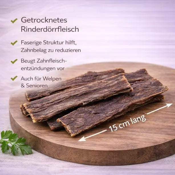 Beef Snack - Rinderdörrfleisch / Rinder-Schlund kurz 250g NANDOO