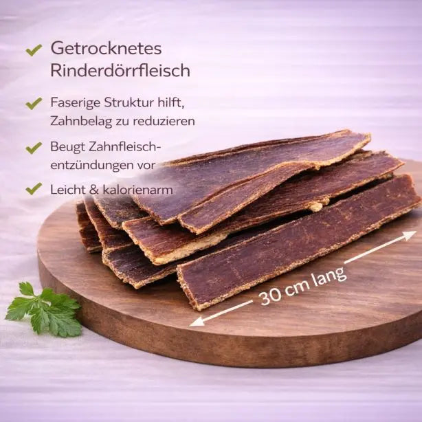 Beef Snack - Rinderdörrfleisch / Rinder-Schlund  30cm 250g NANDOO