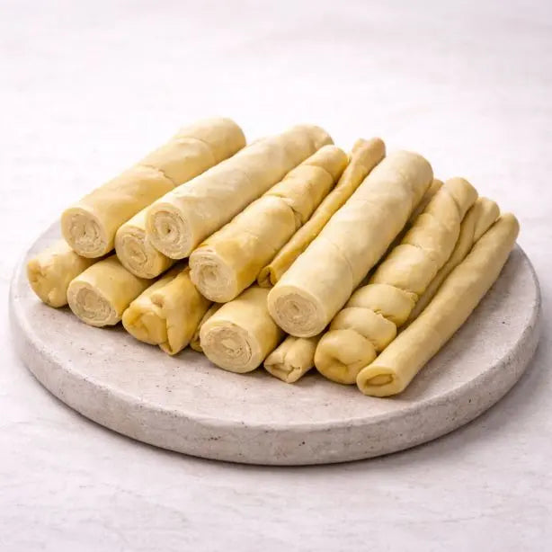 Büffelhaut-Rolle von NANDOO, 250g, zeigt eine große, strukturierte Büffelhaut-Rolle auf weißem Hintergrund.