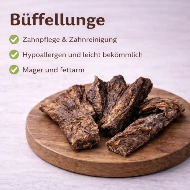 Büffel-Lunge von NANDOO, 250g, frische und zarte Fleischstück im Beutel, ideal für Hundeernährung