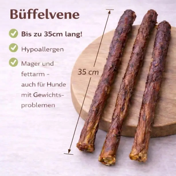 Nandoo Büffel-Venen, 250g, frischer Büffel-Venen auf weißem Hintergrund, hochwertige Fleischware.
