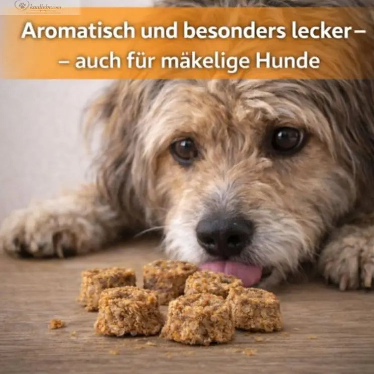 NANDOO Fischtaler Dorsch mit Hering, 250g, aromatisch in einer offenen Packung mit mehreren Fischfilets