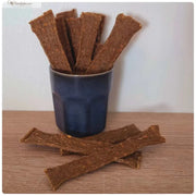 Nandoo Kaninchen Fleischstreifen, 200g, hochwertige fleischstreifen mit zarter Textur, ideal für Hunde.
