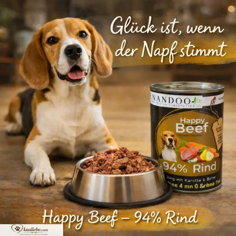 Happy Beef - Rind mit Karotte, Birne & Grünlippmuschel (6x400g) NANDOO