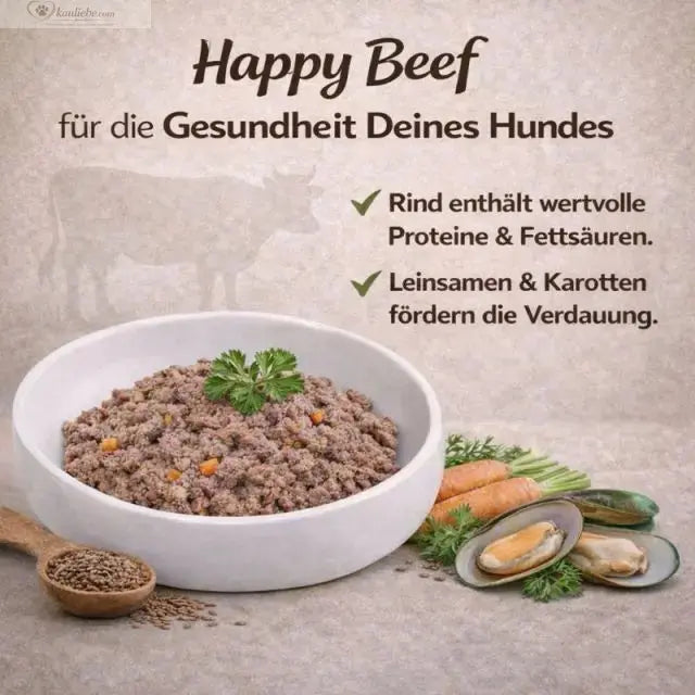 Happy Beef - Rind mit Karotte, Birne & Grünlippmuschel (6x800g) NANDOO
