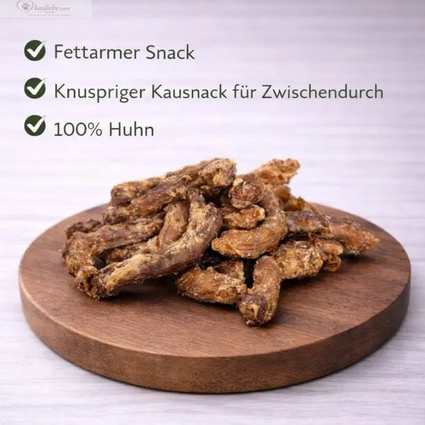 NANDOO Hühnerhälse, 250g, frische und nährstoffreiche Hühnerhälse für Haustiere, detailreiche Aufnahme