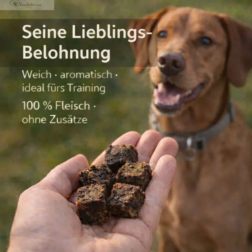 Hirsch-Leckerli für Hunde, Lillys Leckerwelt, 200g, handliche 1,5cm Stücke, natürliche Hundesnacks aus Hirschfleisch