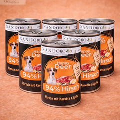 Happy Deer - Hirsch mit Karotte, Apfel & Grünlippmuschel (6x400g)