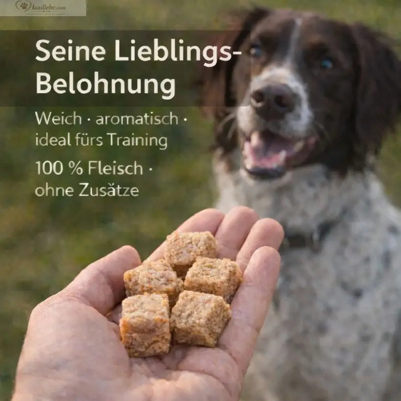 Getreidefreies Lillys Leckerwelt Lieblings-Lecker Huhn für Hunde, 200g, mit knusprigen Hähnchenstücken in 1,5cm Größe