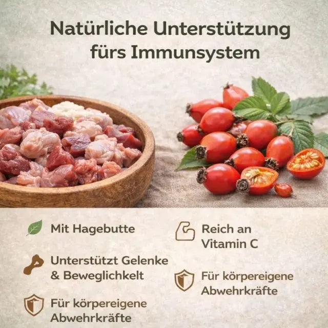 Jagdhaus Menü – Wildschwein, Ente, Kaninchen mit Süßkartoffel, Blaubeere, Hagebutte & Grünlippmuschel (6x800g) NANDOO