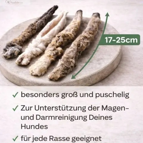Kaninchenohren mit Fell 250g -Premium Qualität NANDOO