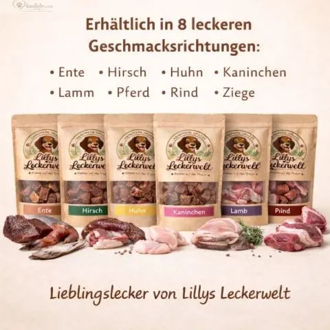 Lillys Leckerwelt Lieblings-Lecker Pferd 200g, 1,5cm, verschiedene Geschmacksrichtungen, Hundesnack auf Bild sichtbar