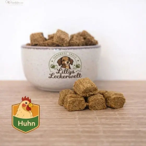 Lillys Leckerwelt Lieblings-Lecker Huhn, 200g, saftiges Hühnerfleisch in 1,5cm Stücke, ideal für Hunde.