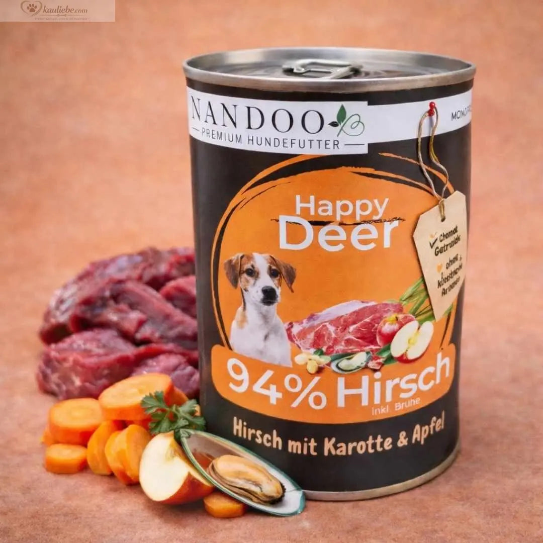 Happy Deer - Hirsch mit Karotte, Apfel & Grünlippmuschel (1x400g) NANDOO
