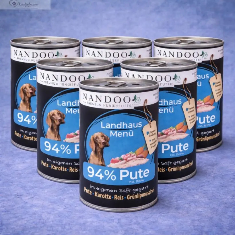 Landhaus Menü – Pute mit Reis, Karotte & Grünlippmuschel (6x800g) NANDOO