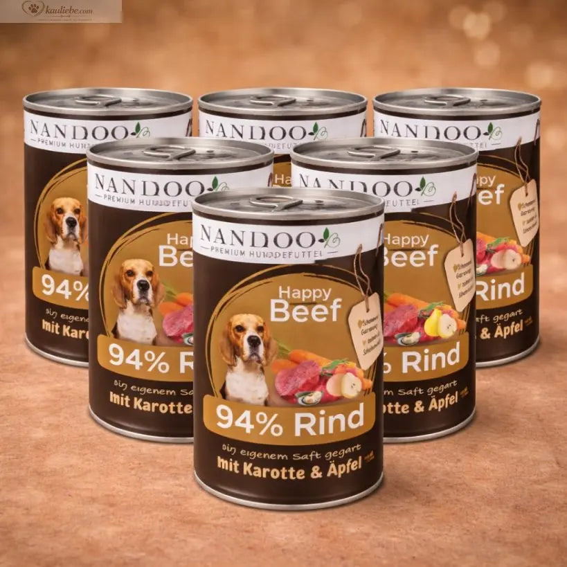 Happy Beef - Rind mit Karotte, Birne & Grünlippmuschel (6x400g) NANDOO