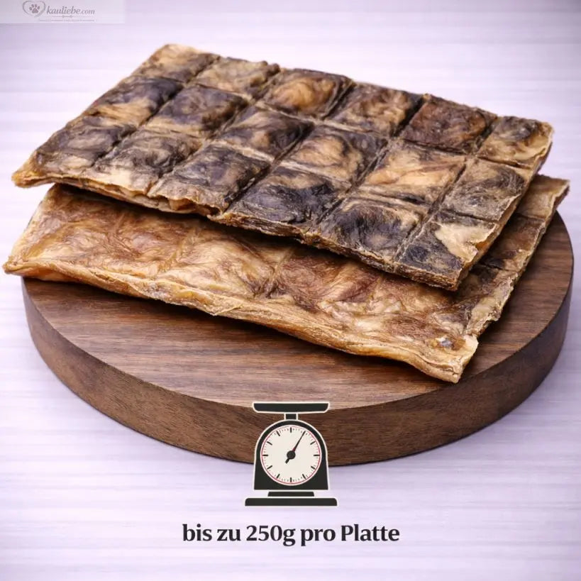 Rinderkopfhautplatten von NANDOO, 500g, frische Tierhaut mit knuspriger Textur, ideal für Hunde-Leckerlis