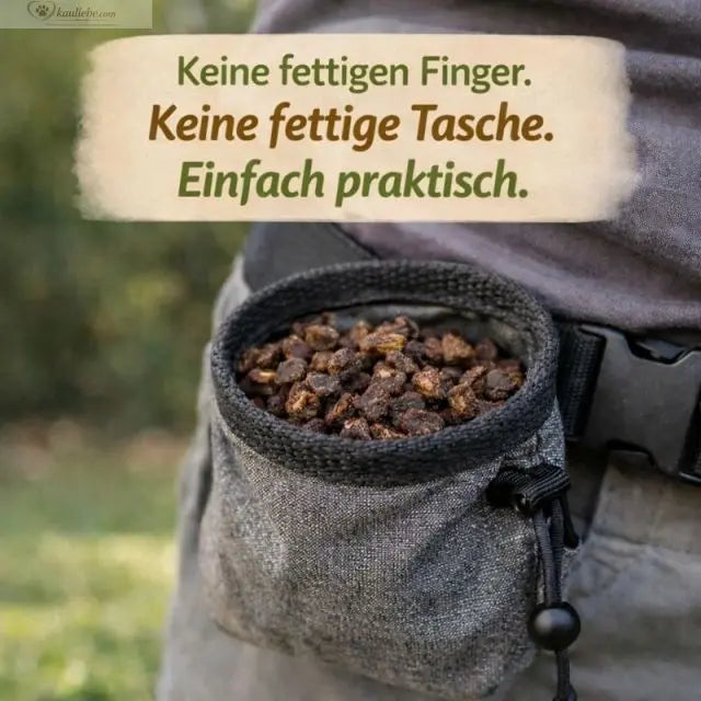 Mini-Würfel Rinderlunge von NANDOO in 1cm Stückgröße, frisch und saftig, in praktischer Tasche.