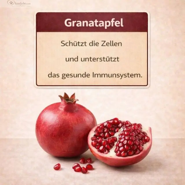 Trockenfutter für Pferde mit Granatapfel von NANDOO, sichtbare Futtermischung in einer weißen Schüssel