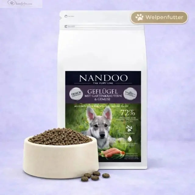 Geflügel mit Gartenkräutern & Gemüse (mit 60% von Pute & Ente) - kleine Rassen NANDOO